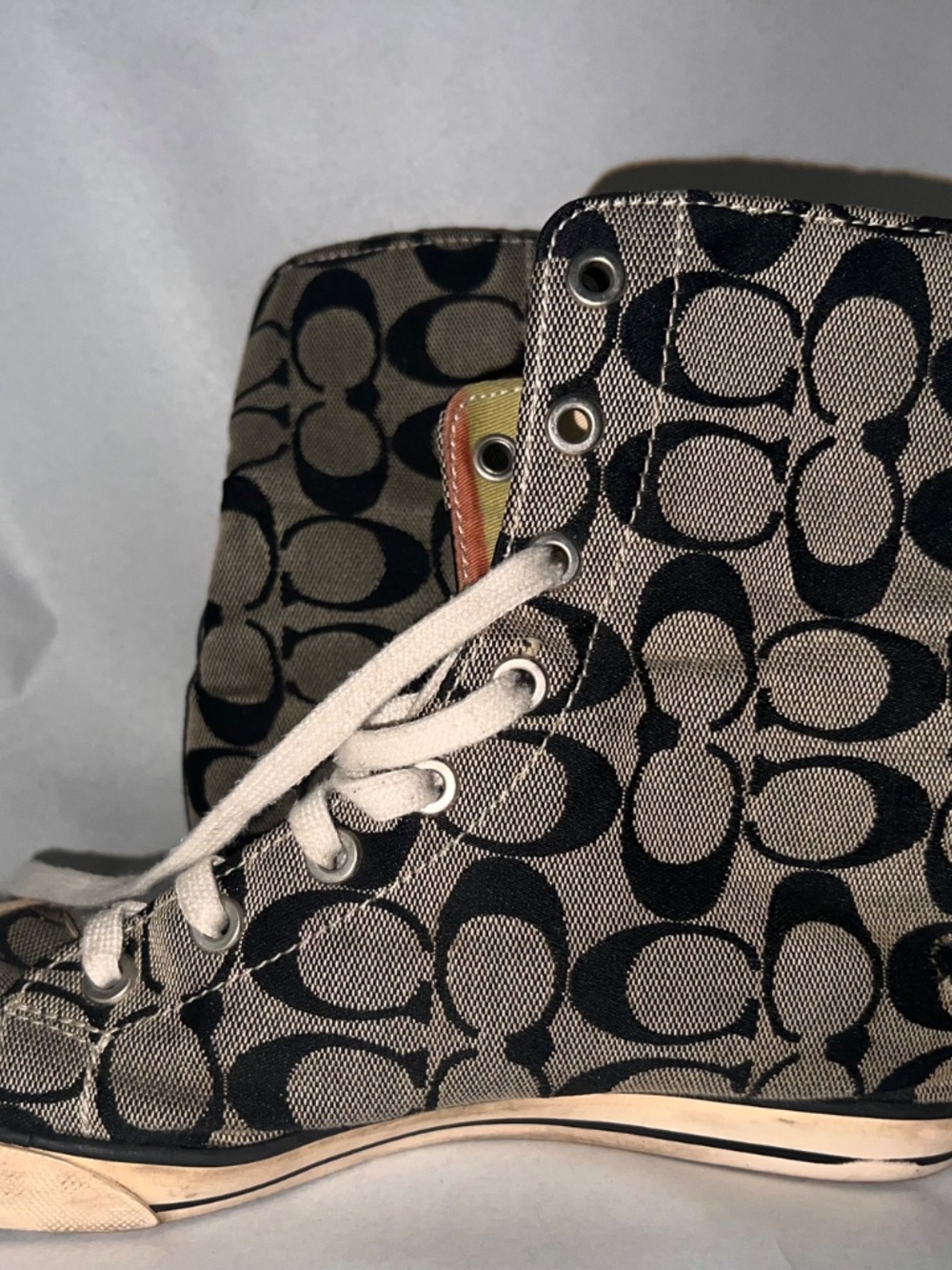 Coach logo high tops sneakers size 7.5 - Picture 10 of 13